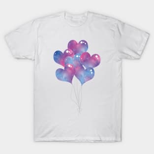 Bouquet of Galaxy Heart Balloons T-Shirt